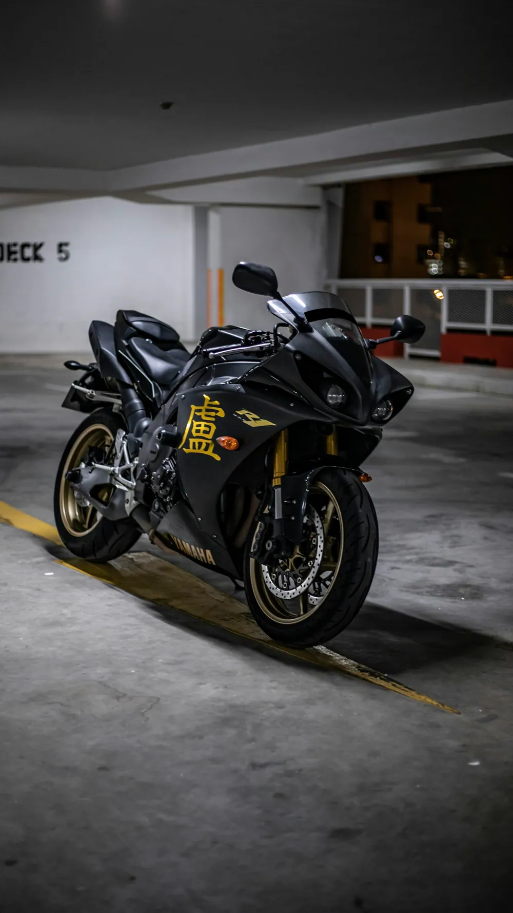 Black Yamaha sportbike